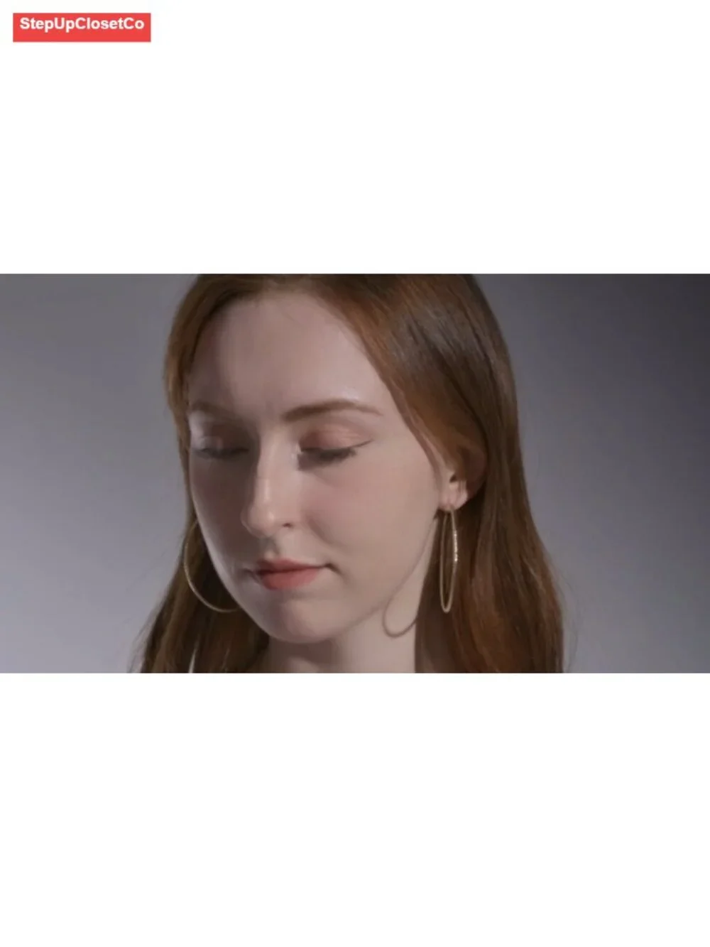 Gold Hoop Earrings for Women with Zircon Stones 60mm – Hypoallergenic 925